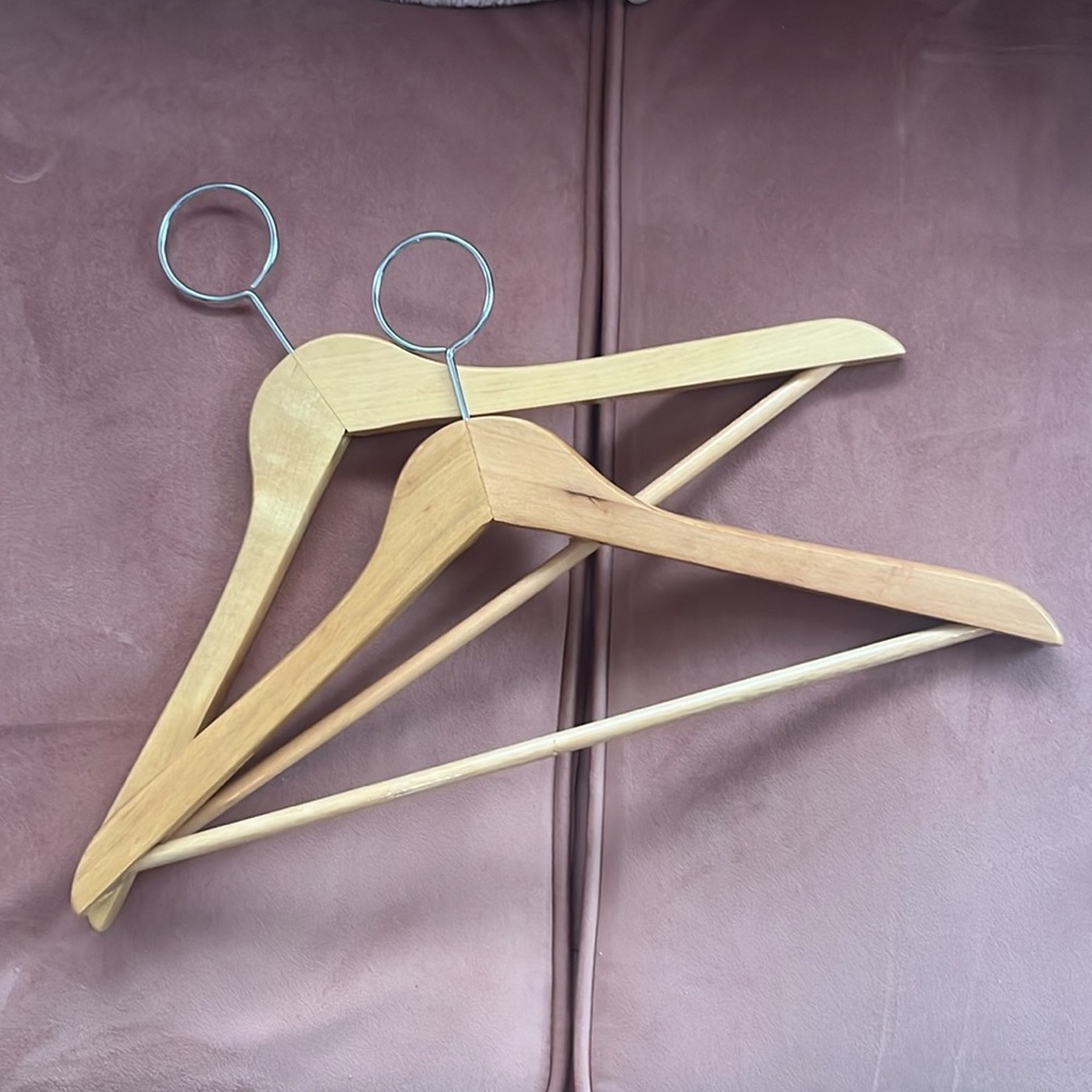 pack of 6 Wooden Closed Loop Hangers natural car rv boat anti theft hangars